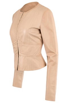 Vintage Gucci By Tom Ford Nude Leather Jacket