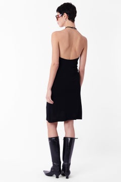 Vintage Gucci by Tom Ford S/S 1998 Black Halter Mini Dress