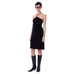 Retro Gucci by Tom Ford S/S 1998 Black Halter Mini Dress