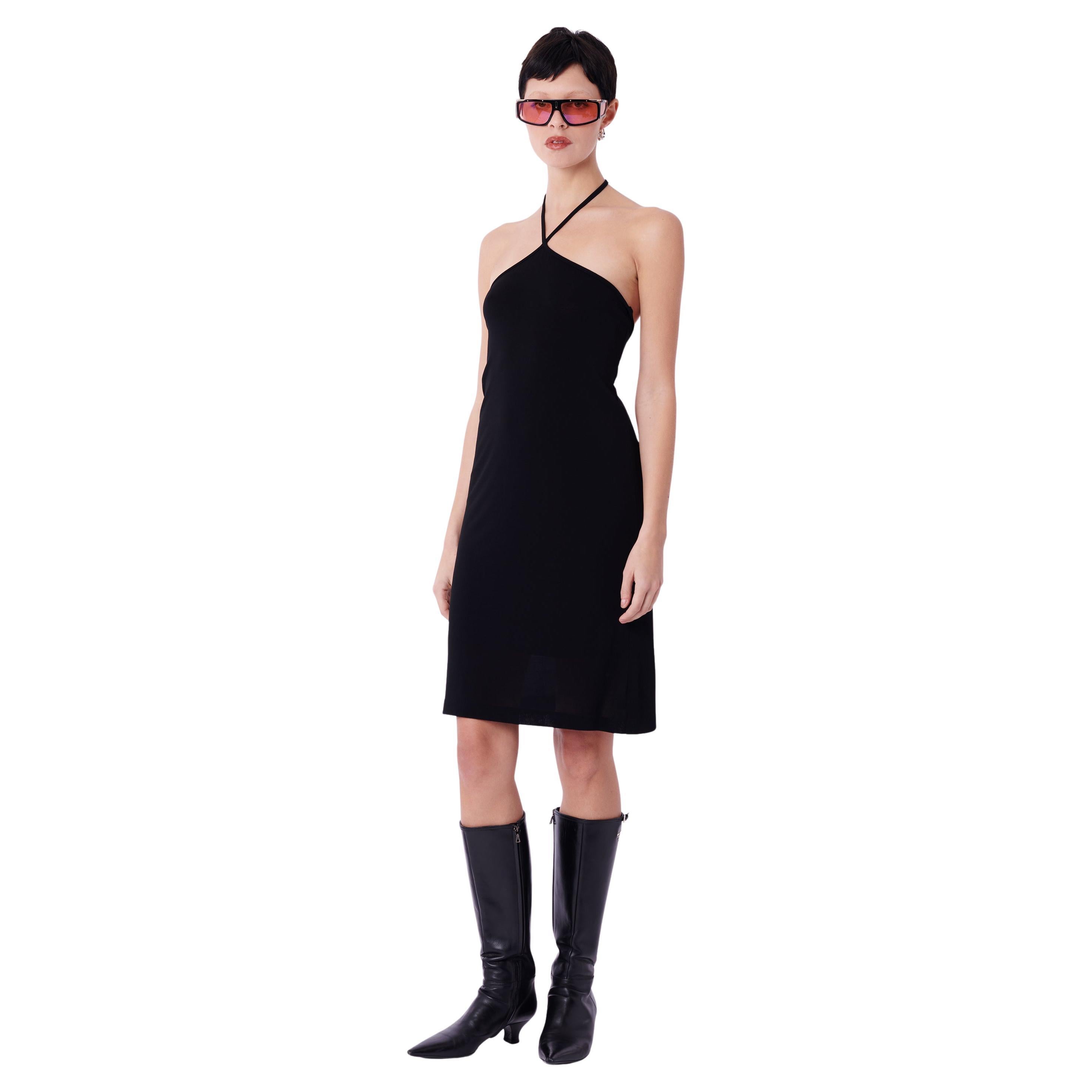 Vintage Gucci by Tom Ford S/S 1998 Mini Vestido Negro Halter en venta