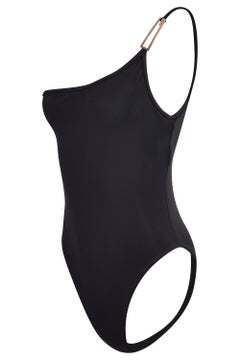 Vintage Gucci by Tom Ford S/S 1998 Navy Blue One Shoulder Swimsuit