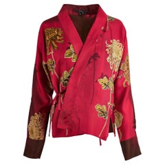 Vintage Gucci by Tom Ford S/S 2001 Floral Red Silk Kimono