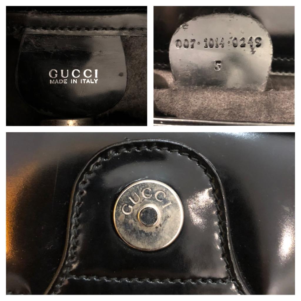 1990s Vintage GUCCI Mini Hobo Handbag Calfskin Leather Black  4