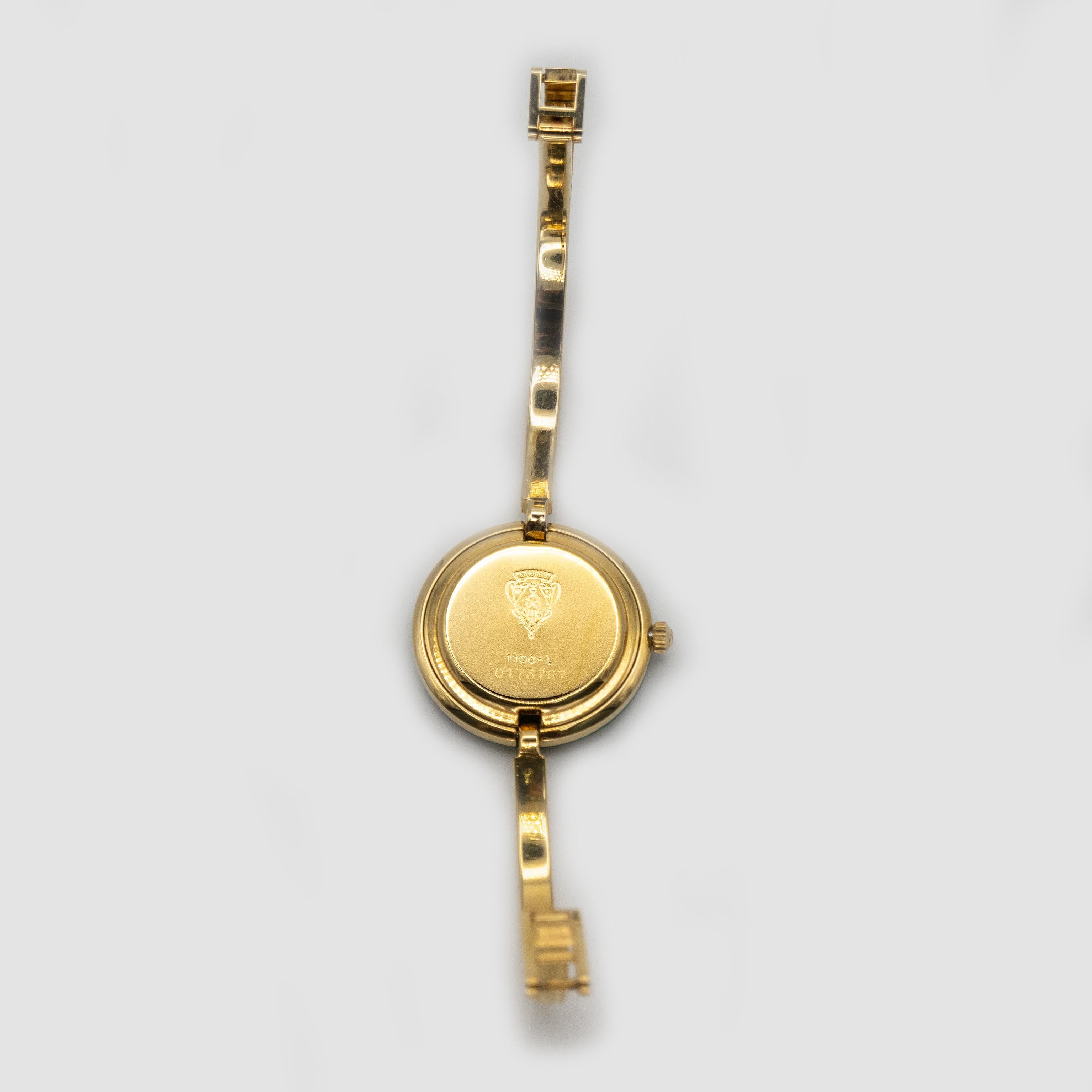 Vintage Gucci Change Bezel Gold Plated Bangle Watch Timepiece Complete Set en venta 6