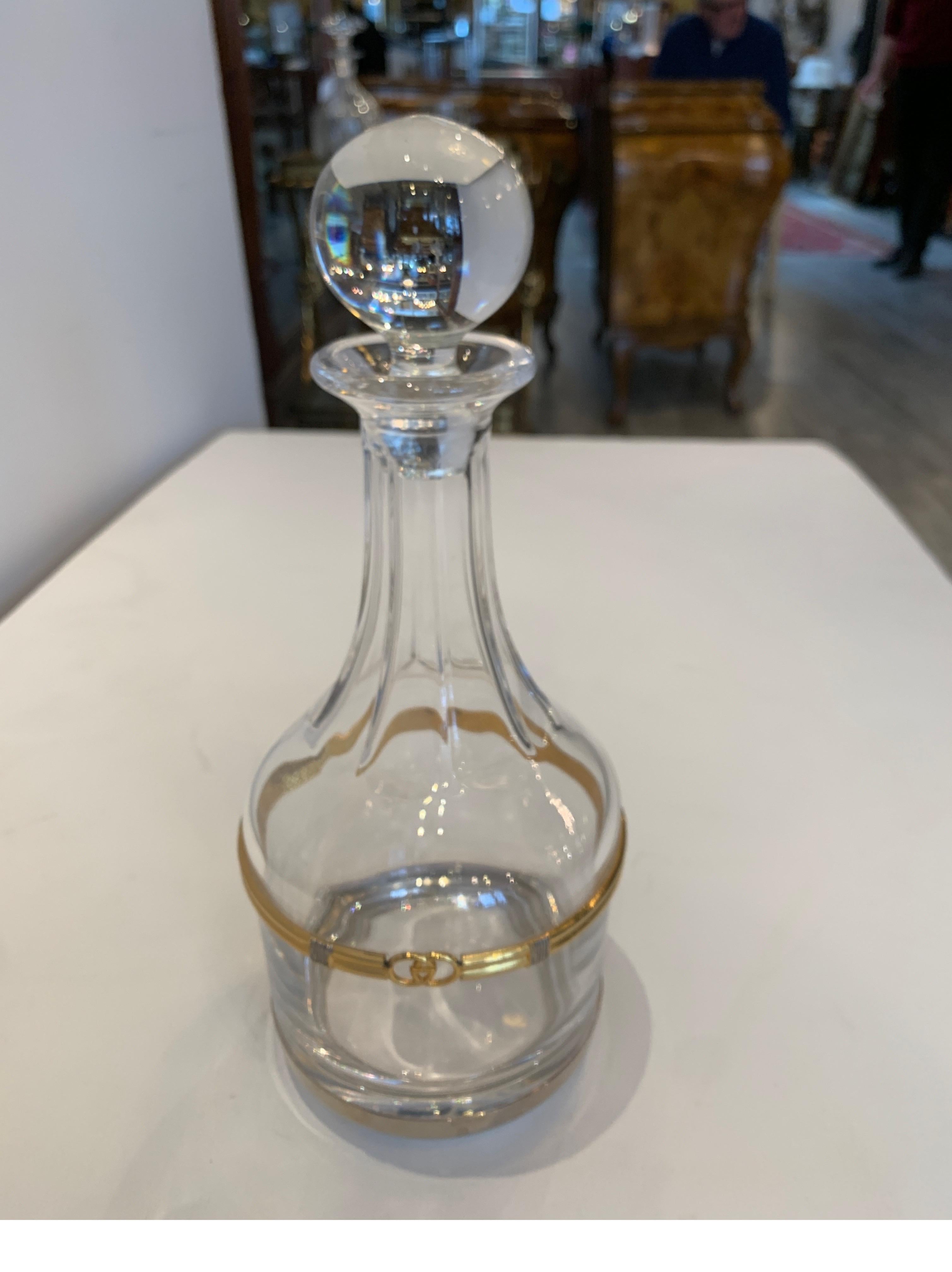 Vintage Gucci Crystal Decanter In Excellent Condition In Lambertville, NJ