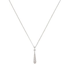Vintage Gucci Diamantissima Diamond Drop Pendant Necklace in White Gold