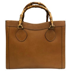 Retro GUCCI Diana Tote Bamboo Tote Bag Leather Caramel (Medium)