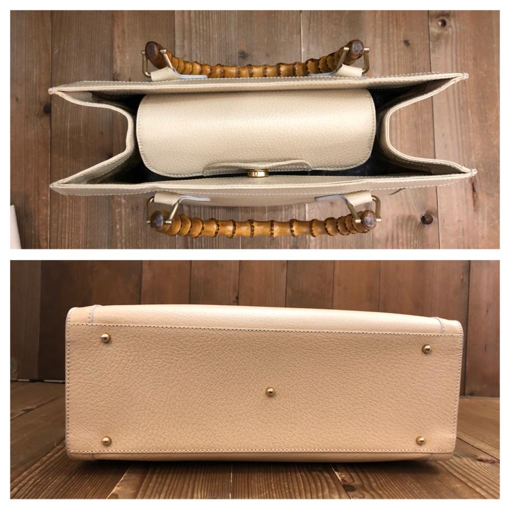 Women's or Men's Vintage GUCCI Diana Tote Bamboo Tote Bag Leather Ivory (Medium)
