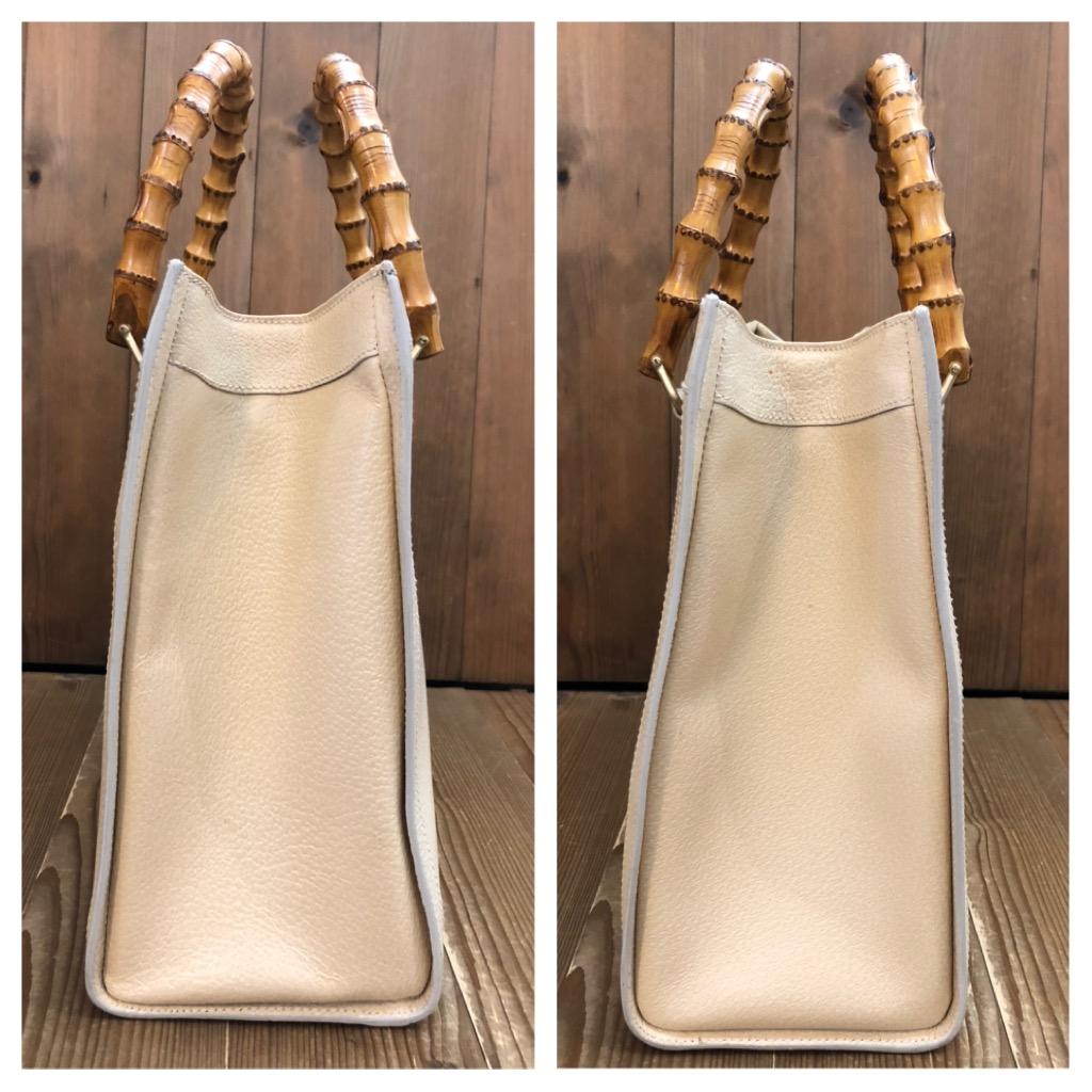 Vintage GUCCI Diana Tote Bamboo Tote Bag Leather Ivory (Medium) 1