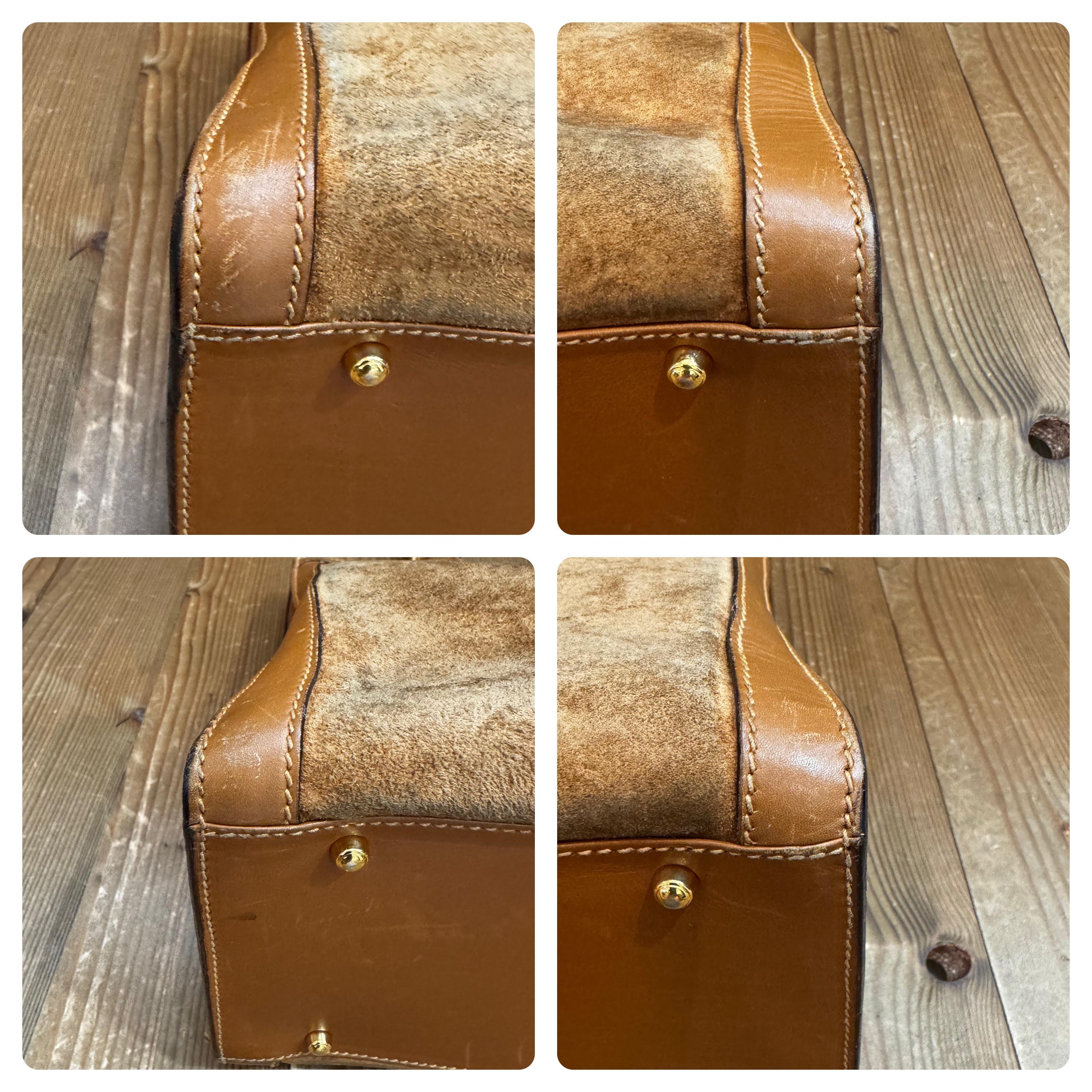 Vintage GUCCI Diana Tote Bamboo Tote Bag Nubuck Brown Single Compartment 4