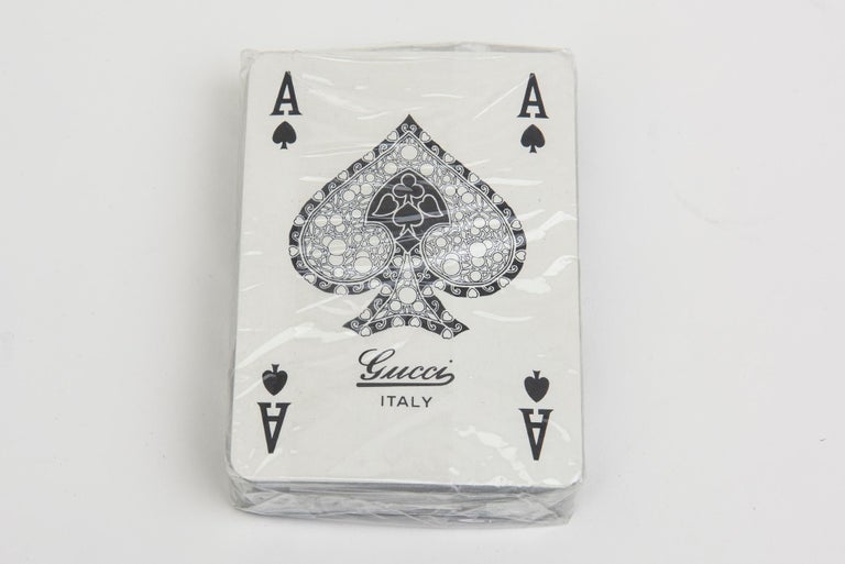 Vintage Gucci Horse Bridle Navy and Gold Playing Cards - Set of 3 Decks