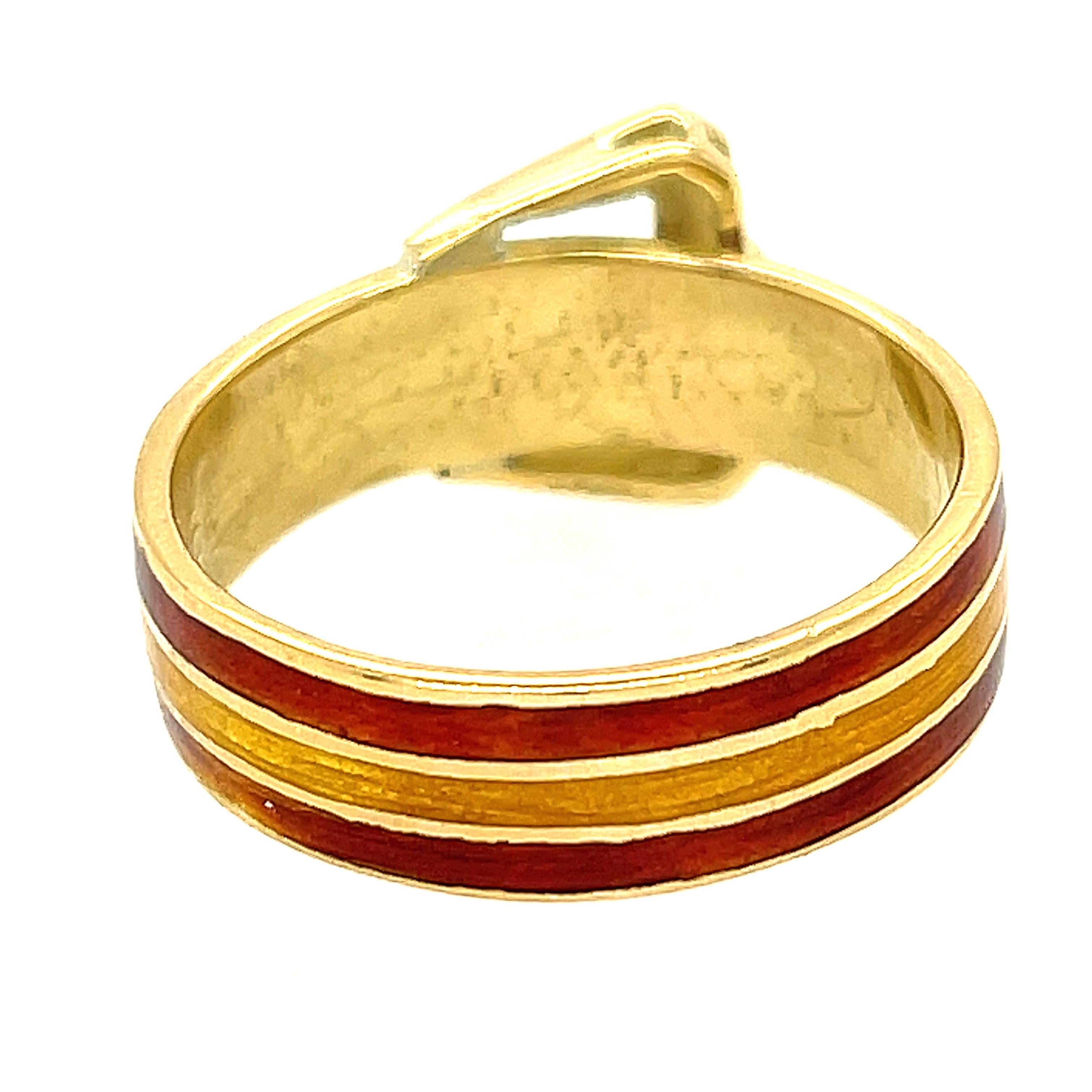 gucci gold enamel rings