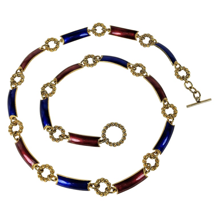 Vintage Gucci Enamel Link Belt For Sale at 1stDibs | gucci  display picture 2