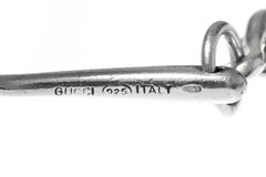 Vintage Gucci Equestrian Style Long Silver Necklace, Italian, circa 1970