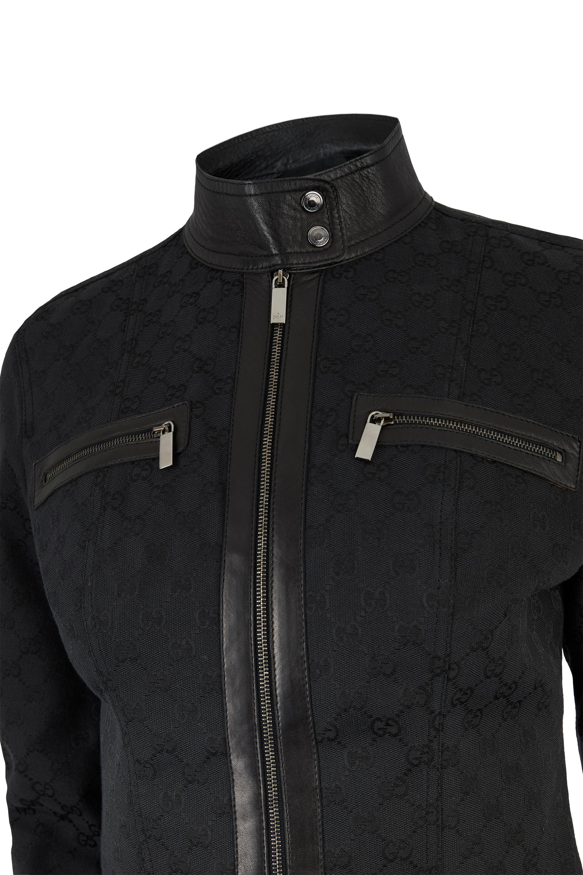 Nero Giacca Monogram nera vintage di Gucci A/I 2000 in vendita