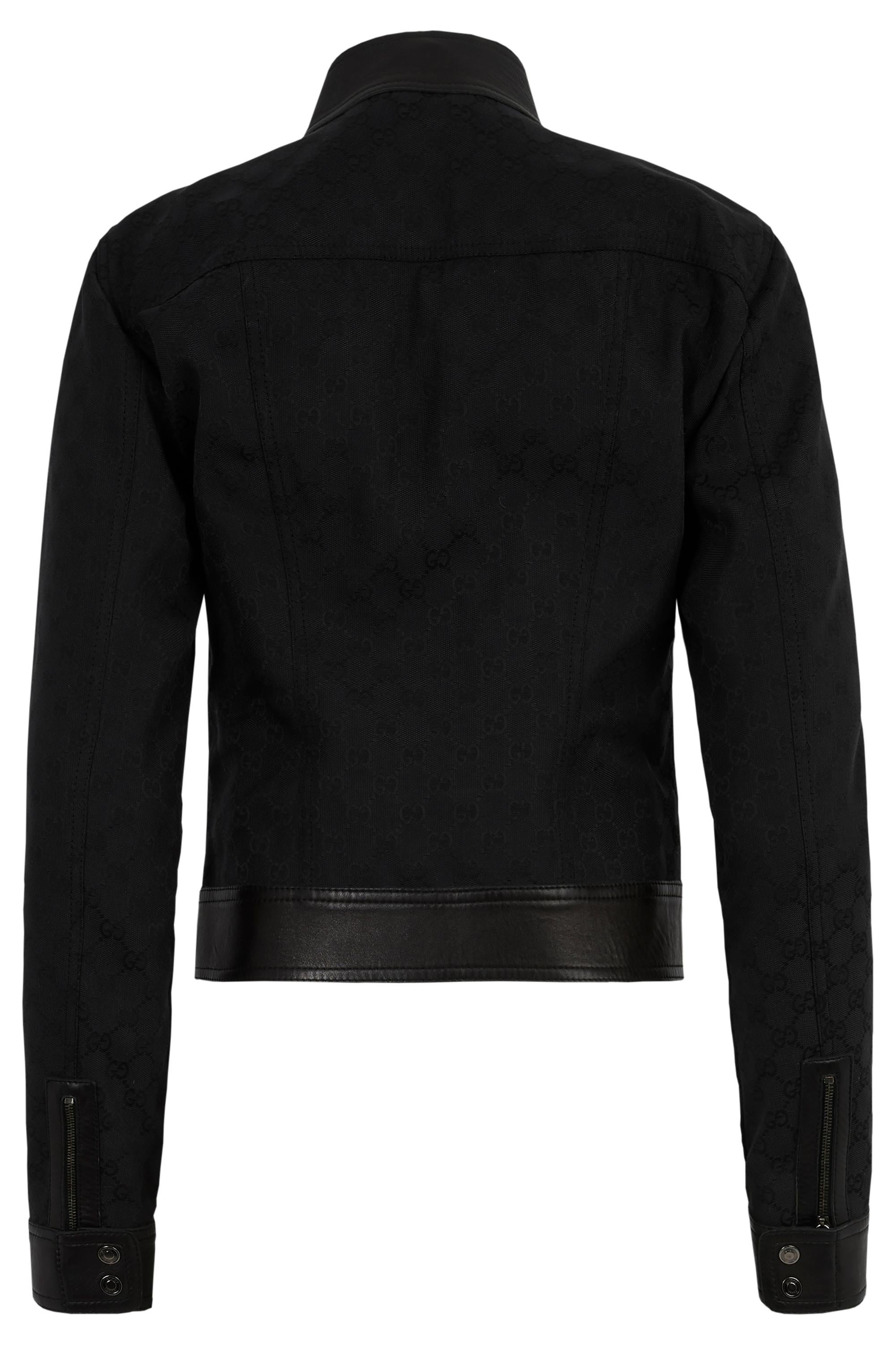 Giacca Monogram nera vintage di Gucci A/I 2000 In condizioni ottime in vendita a London, GB