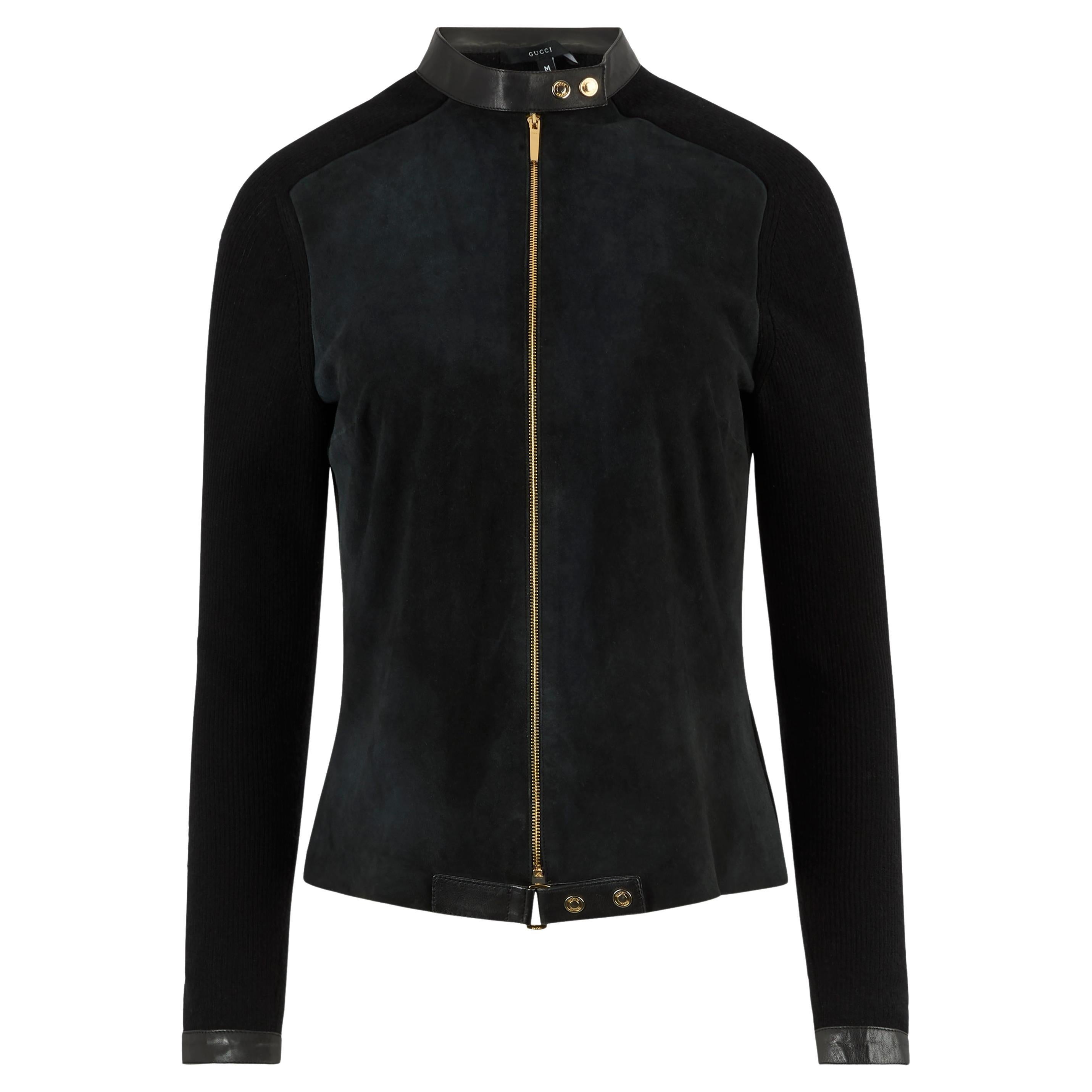 Vintage Gucci F/W 2000 Leichte Jacke aus Kaschmir und Wildleder