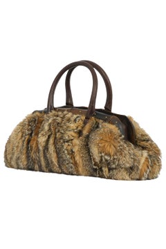 Vintage Gucci F/W 2003 Bamboo & Fox Fur Handbag