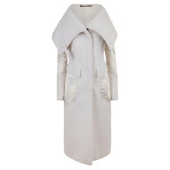 Vintage Gucci A/I 2003 Maxi cappotto bianco in angora e seta