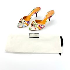 Vintage Gucci Flora Horsebit Slip On Kitten Heel Mules Sandalen 6,5