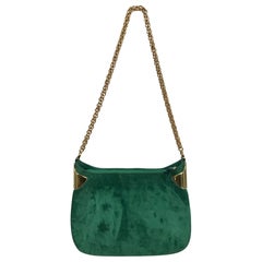 Vintage Gucci Forest Green Suede with Gold Chain and Gold Hardware ...