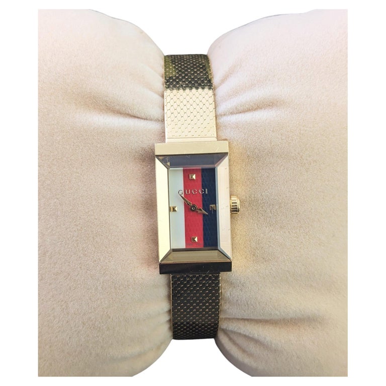 Gucci Vintage Gucci G frame wristwatch, gold plated, Boxed