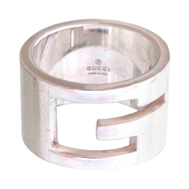 Vintage Gucci G Ring Silver For Sale at 