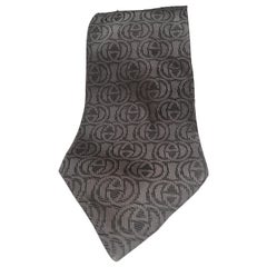 Vintage Gucci GG Logo black silk tie