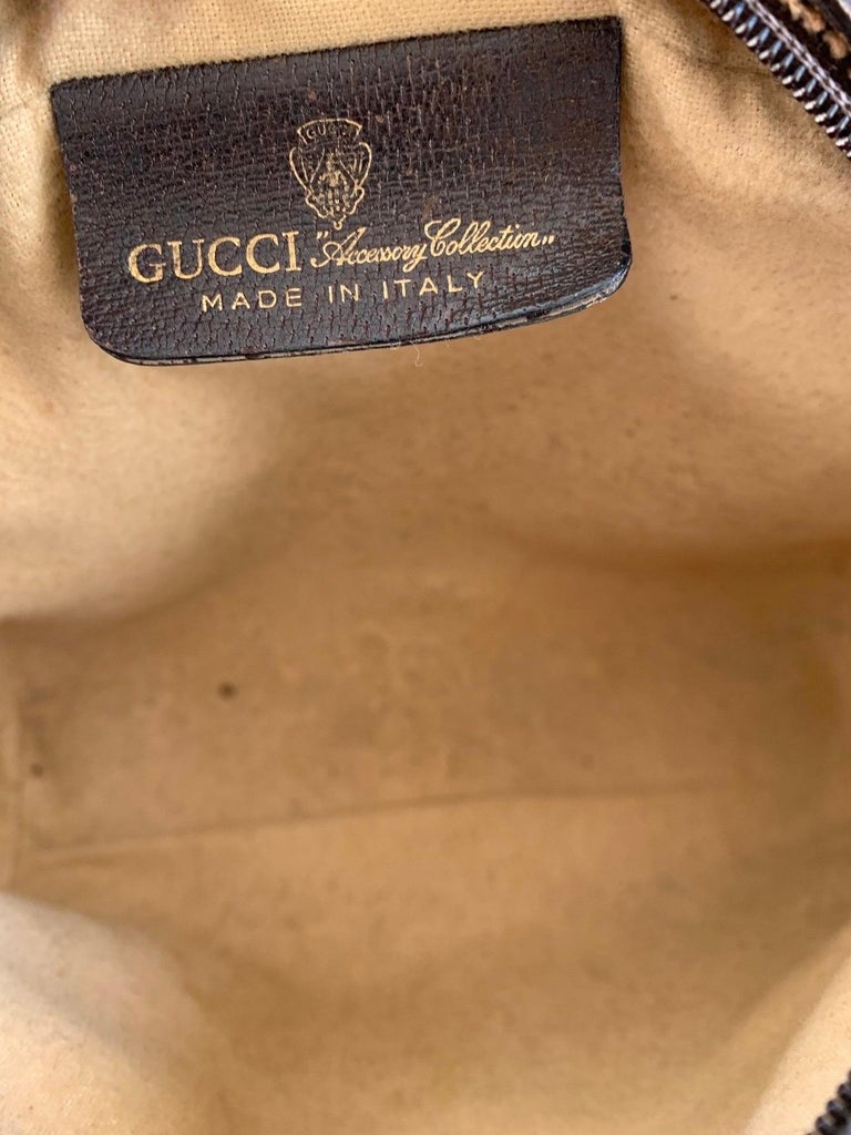 Vintage GUCCI GG Monogram Brown Supreme Sherry Line Leather