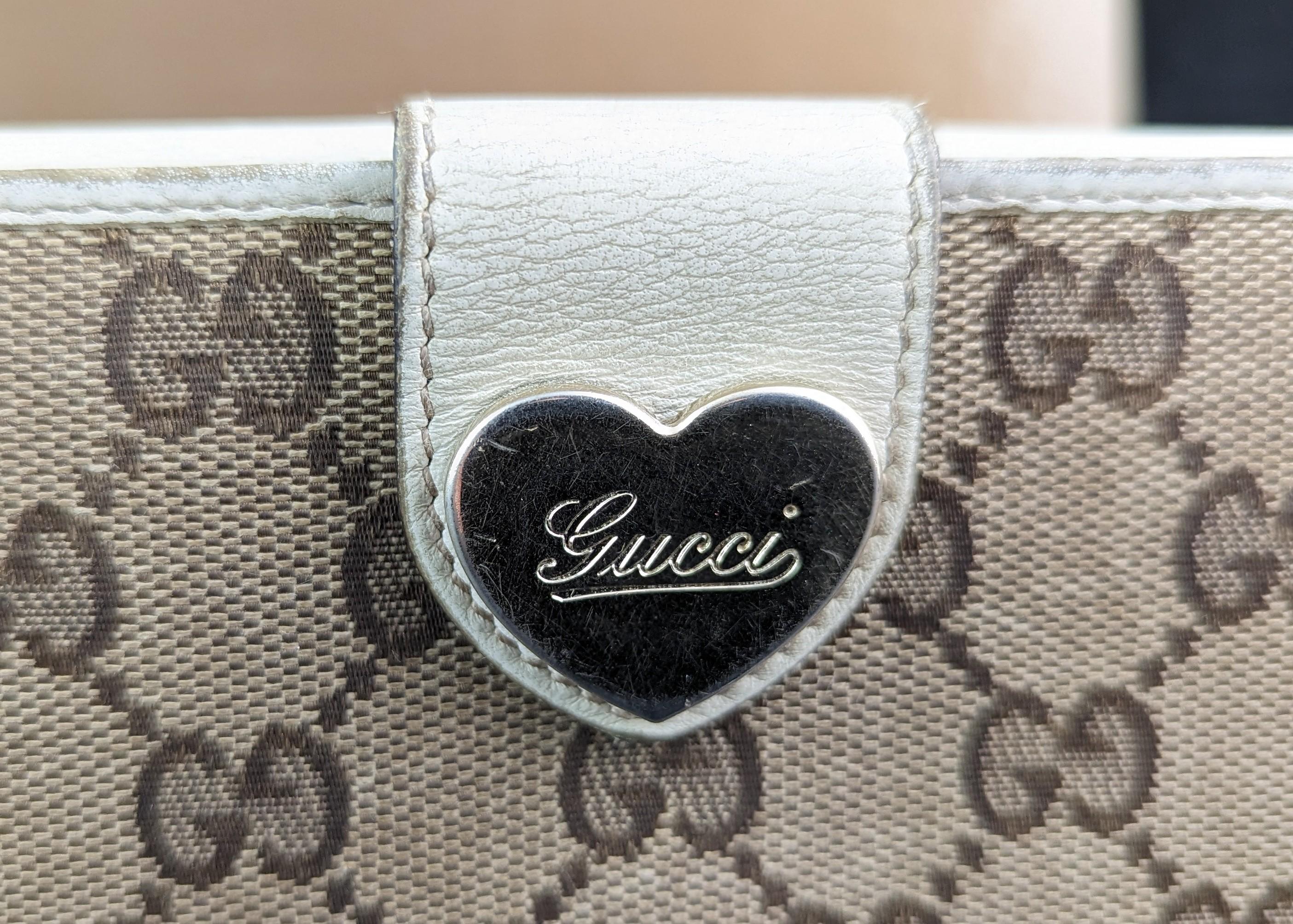 Brown Vintage Gucci GG monogram ladies purse, boxed 