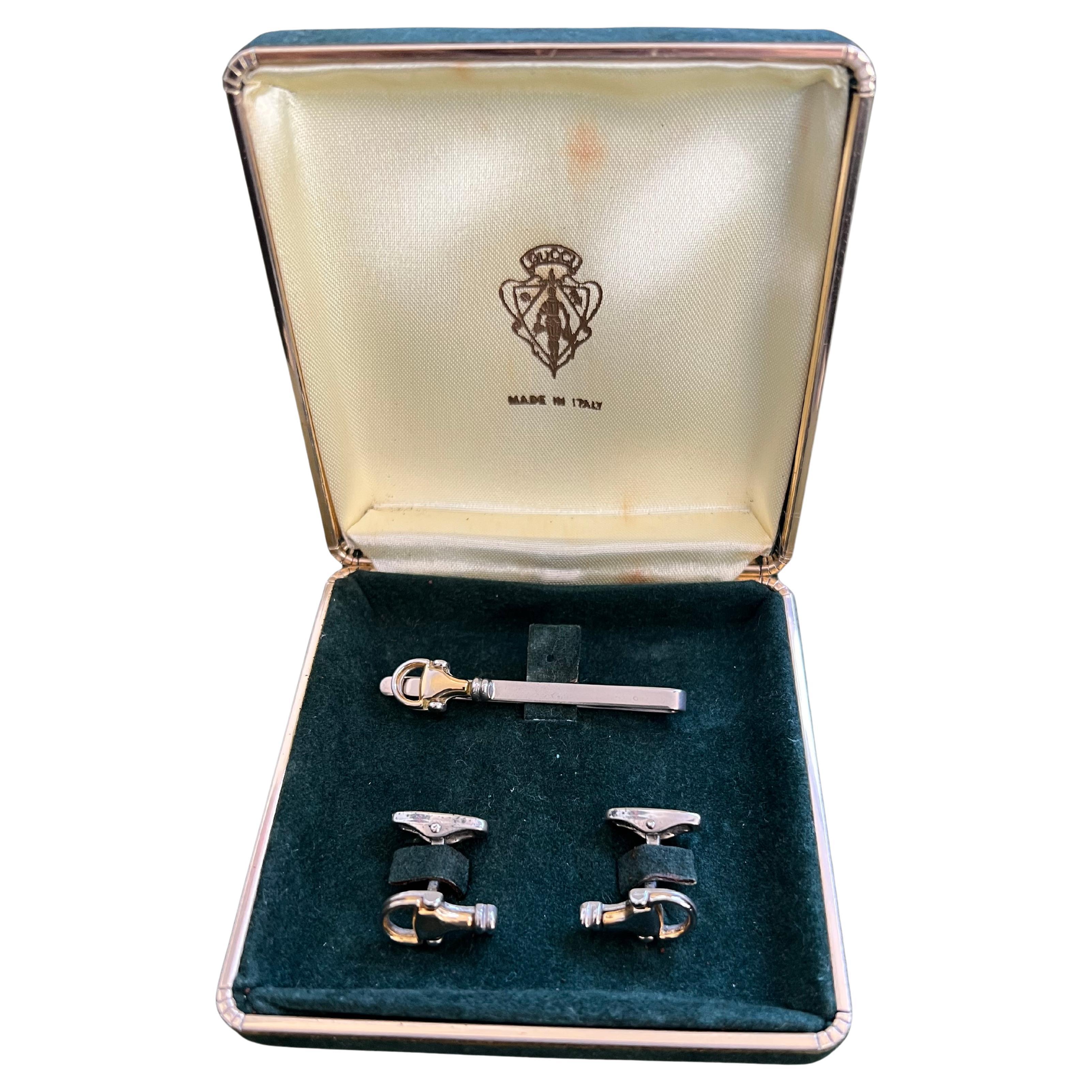 Gemelli e fermacravatte d
epoca in oro Gucci "Circa 1970" Originale Greene
Greene