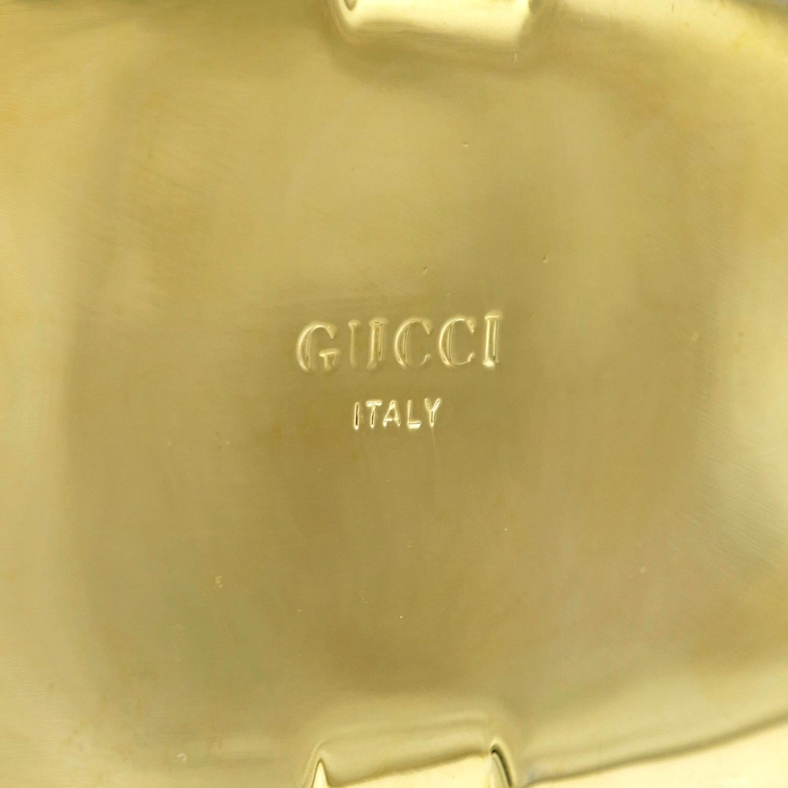 Gucci Trinket Case vintage plaqué or avec bande rouge et verte en vente 4