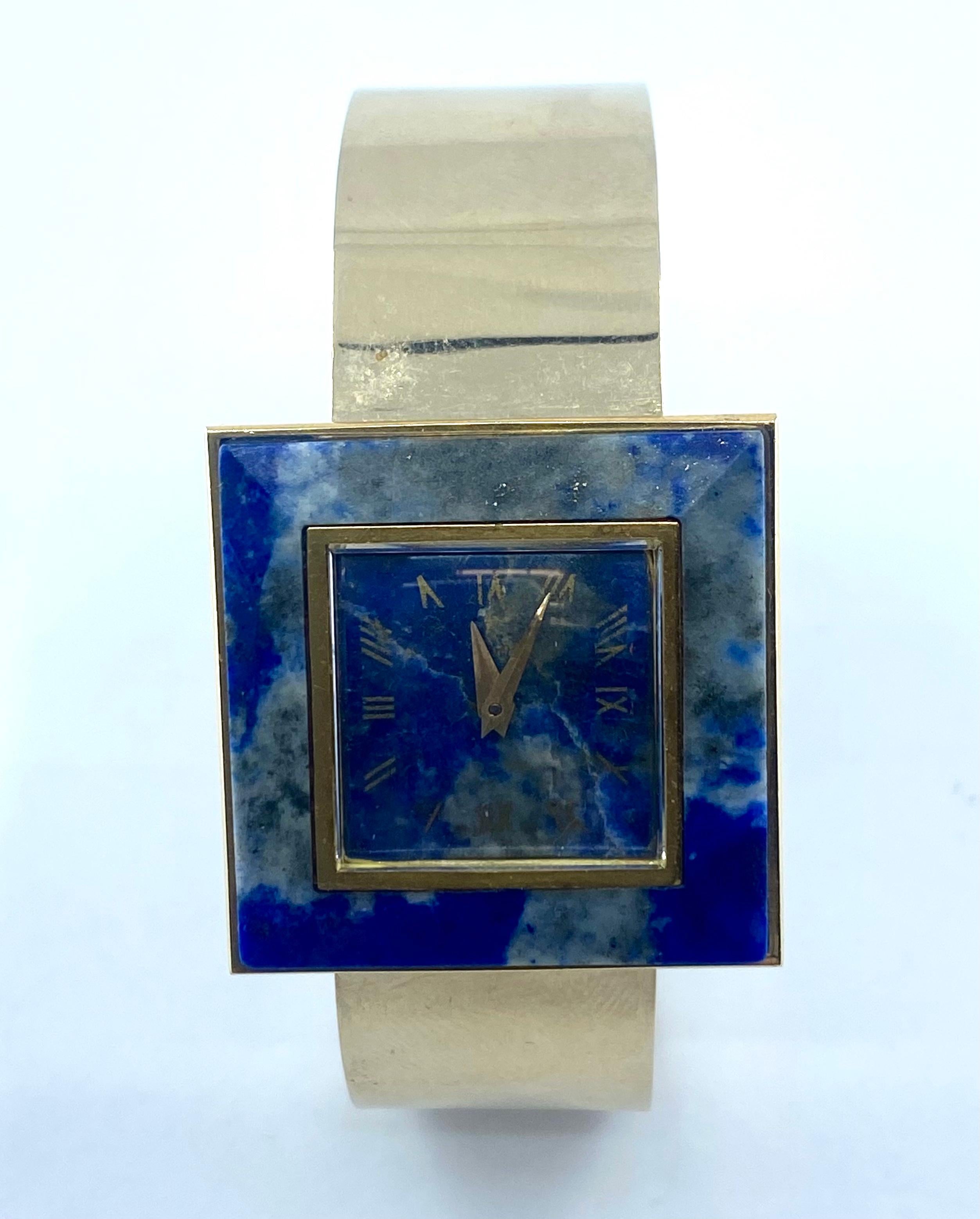 Vintage Gucci Gold Sodalite Wristwatch 3