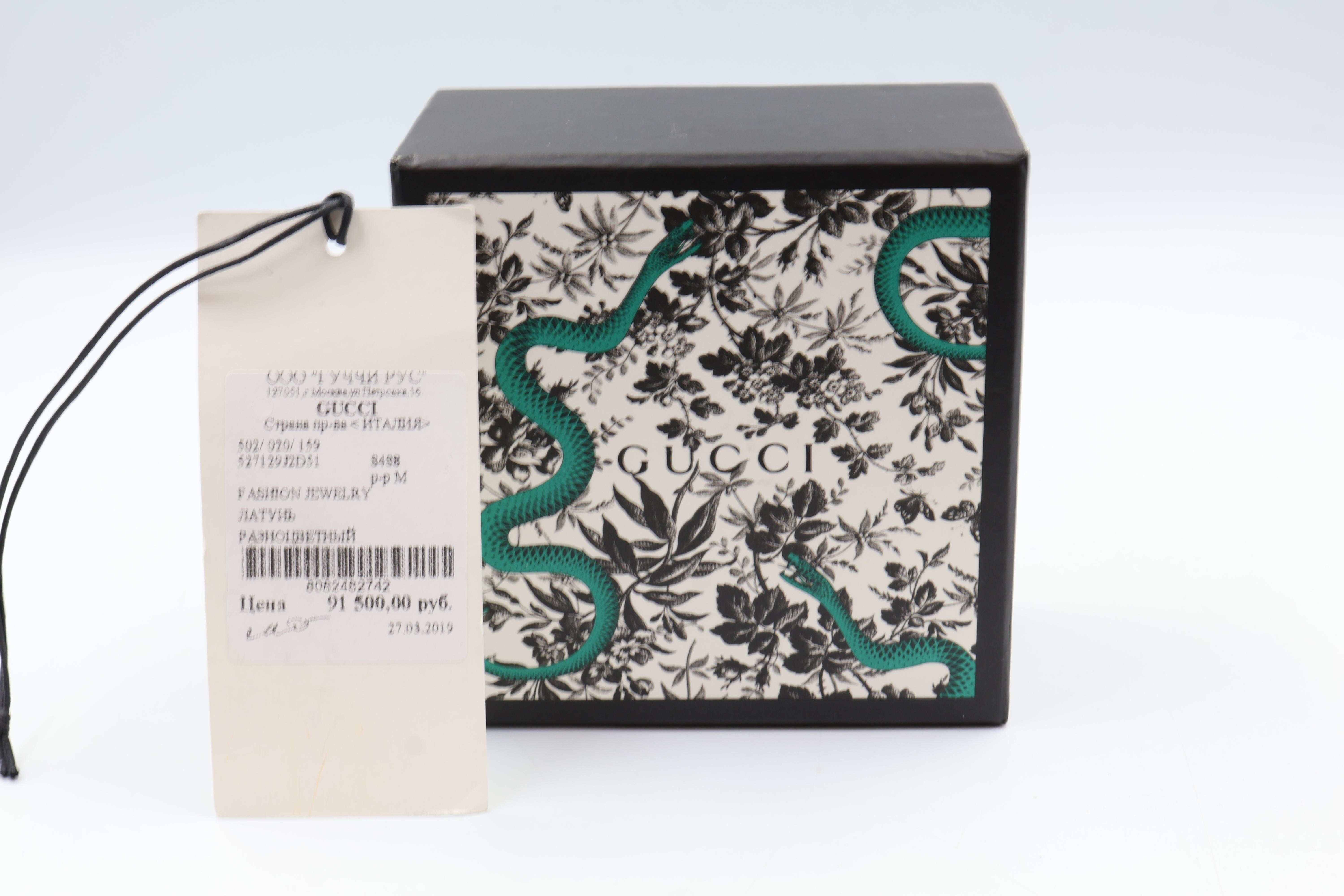 Vintage GUCCI Goldtone Metal,  Glass, Faux Pearl And Crystal Bee Bracelet For Sale 4