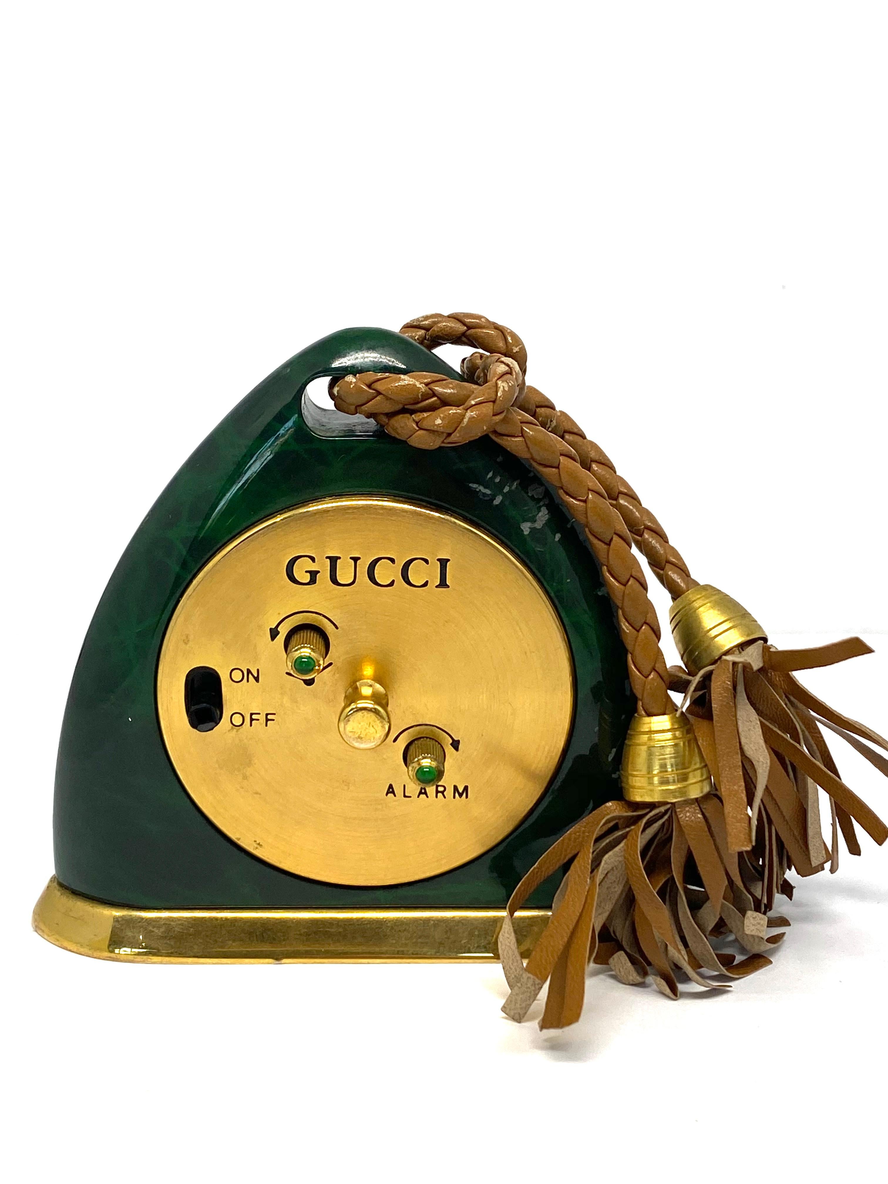 Vintage Gucci Green Alarm Desk Clock w/ Box at 1stDibs