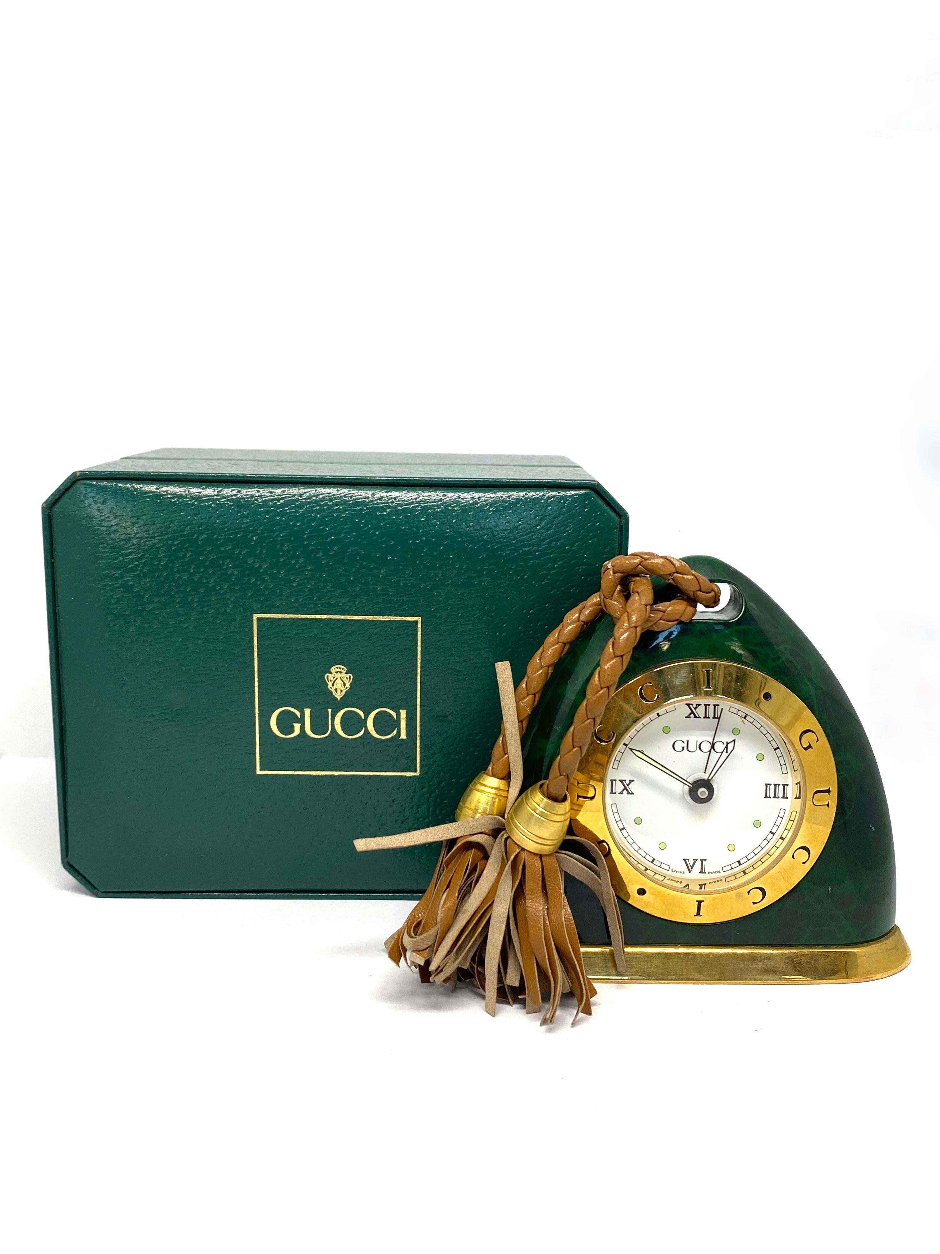 Vintage Gucci Green Alarm Desk Clock w/ Box 1