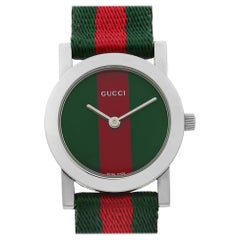 Used Gucci Green and Red Stainless Steel Quartz Ladies Watch 5200L
