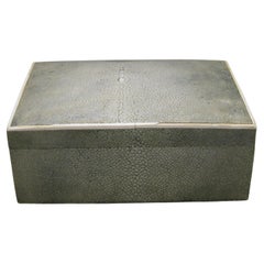 Vintage Gucci Green Natural Shagreen Stash Trinket Box Made In Italy 7 1/8"