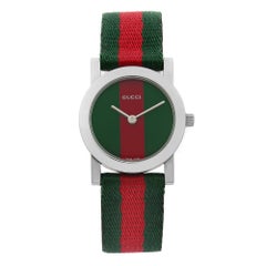 Vintage Gucci Green and Red Stainless Steel Quartz Ladies Watch 5200L