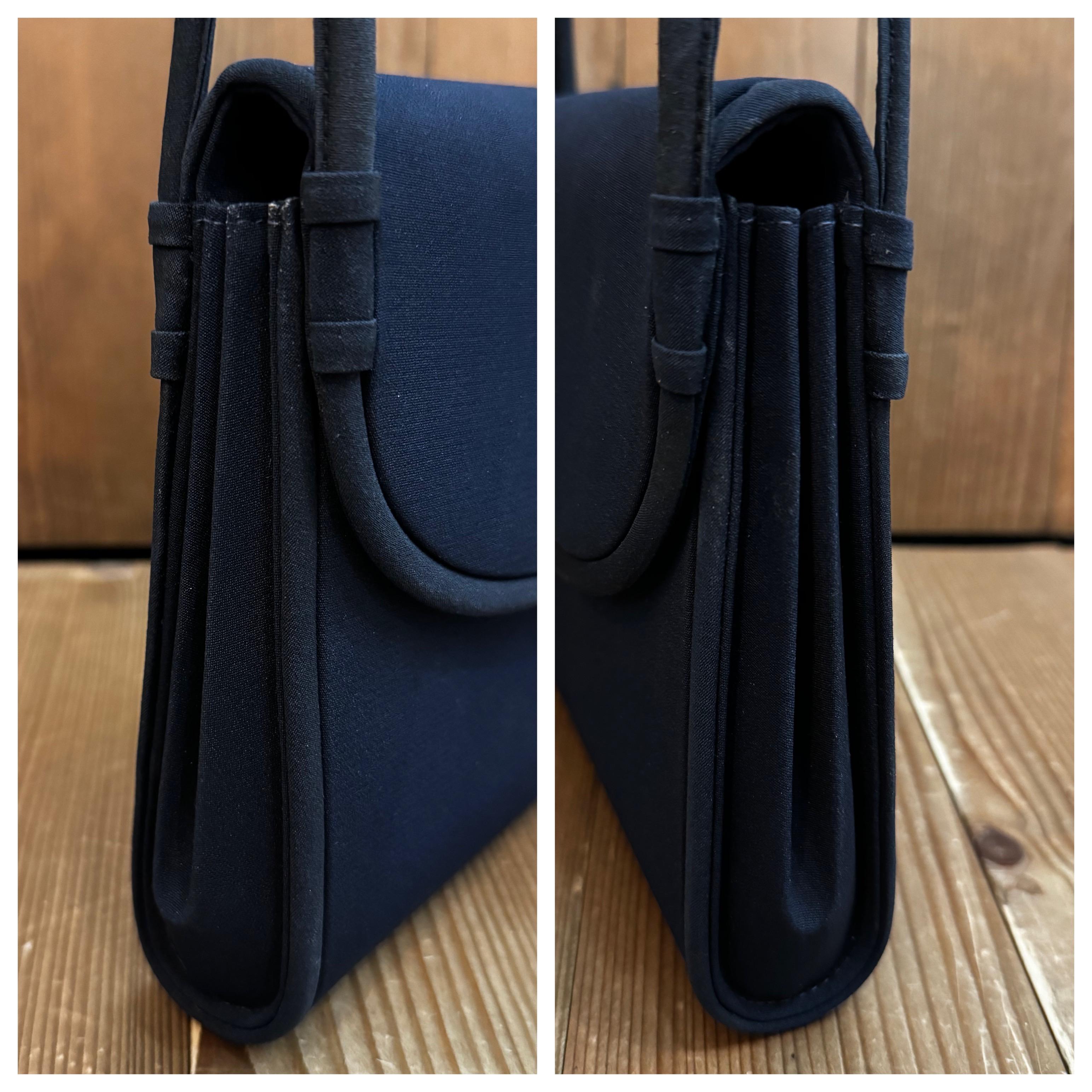 Vintage GUCCI Handbag Navy Polyester Small 5