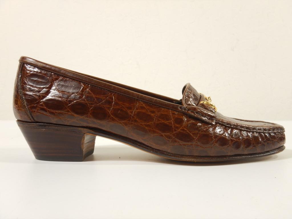 Vintage Gucci Horsebit Alligator Loafers Größe 38,5, Vintage im Angebot 4