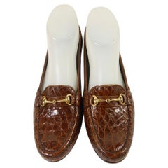 Vintage Gucci Horsebit Alligator Loafers Size 38.5
