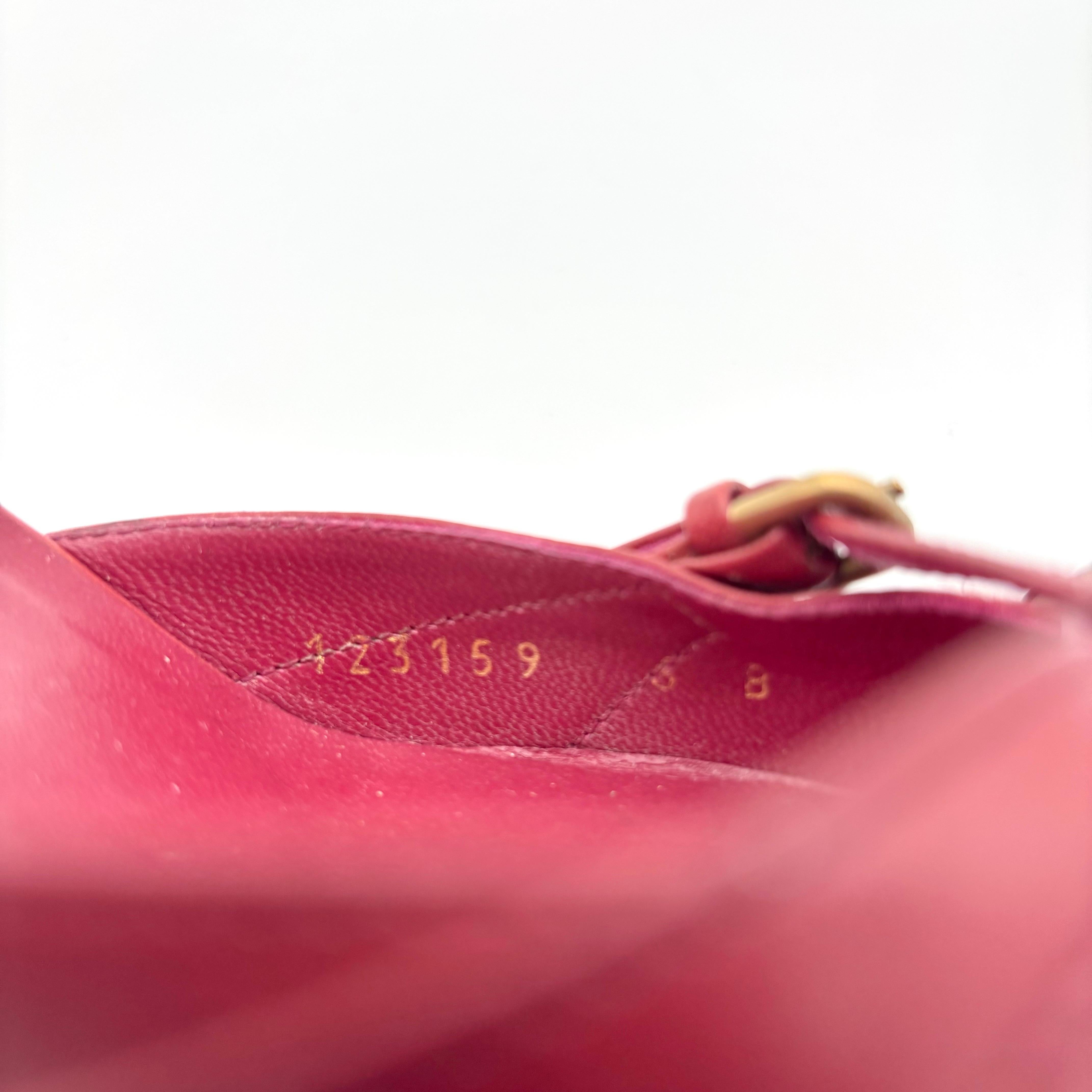 Vintage Gucci Interlocking G Charm Burgundy Pointed Toe Heeled Mules 6 en vente 2