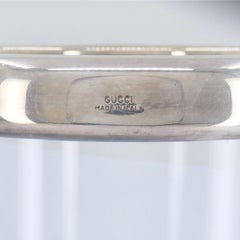 Vintage Gucci Italian Miid-Century Modern Silver Crystal Ice Bucket Vase