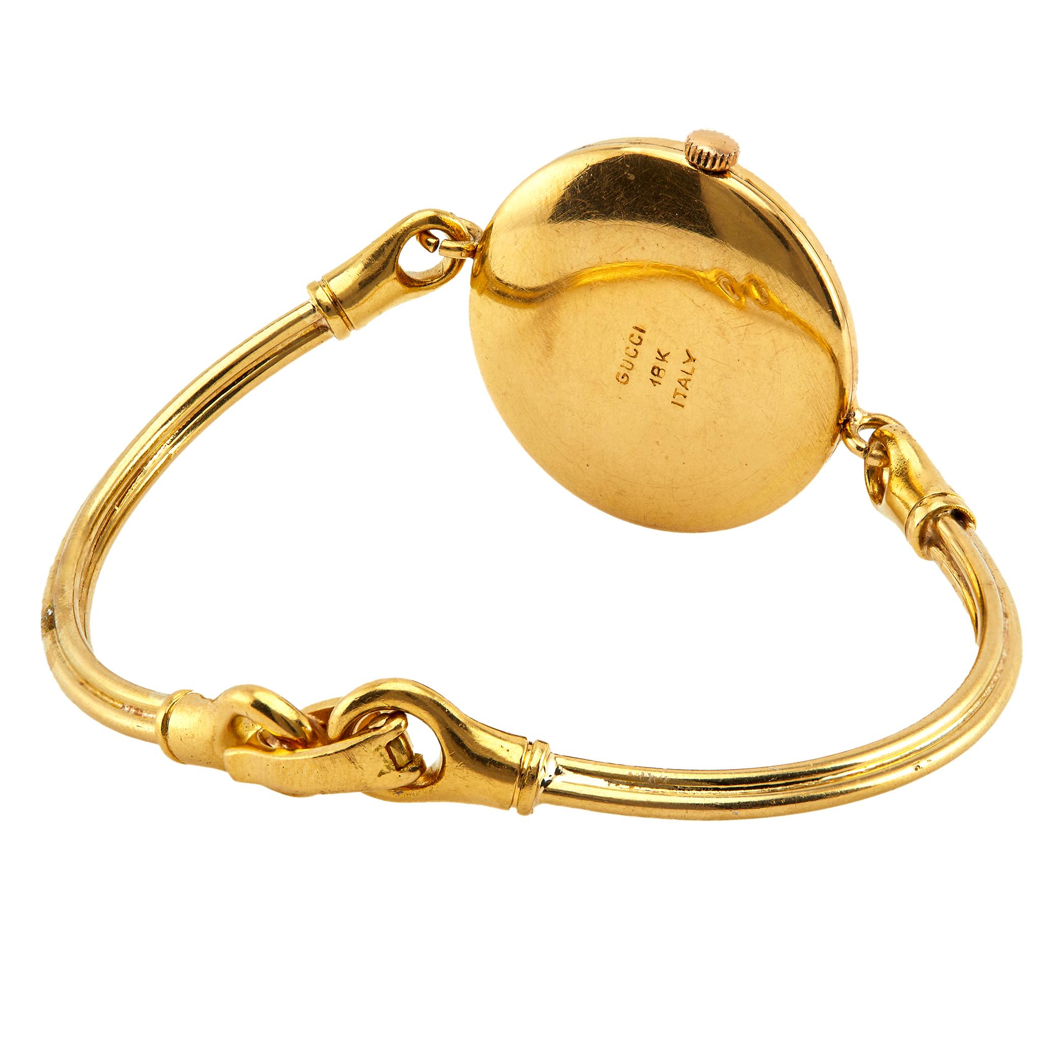 Italienische Vintage Gucci-Armbanduhr aus 18 Karat Gelbgold 1