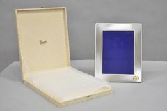 Vintage Gucci Italien gebürstet Silber Gold Double G Monogram Fotorahmen