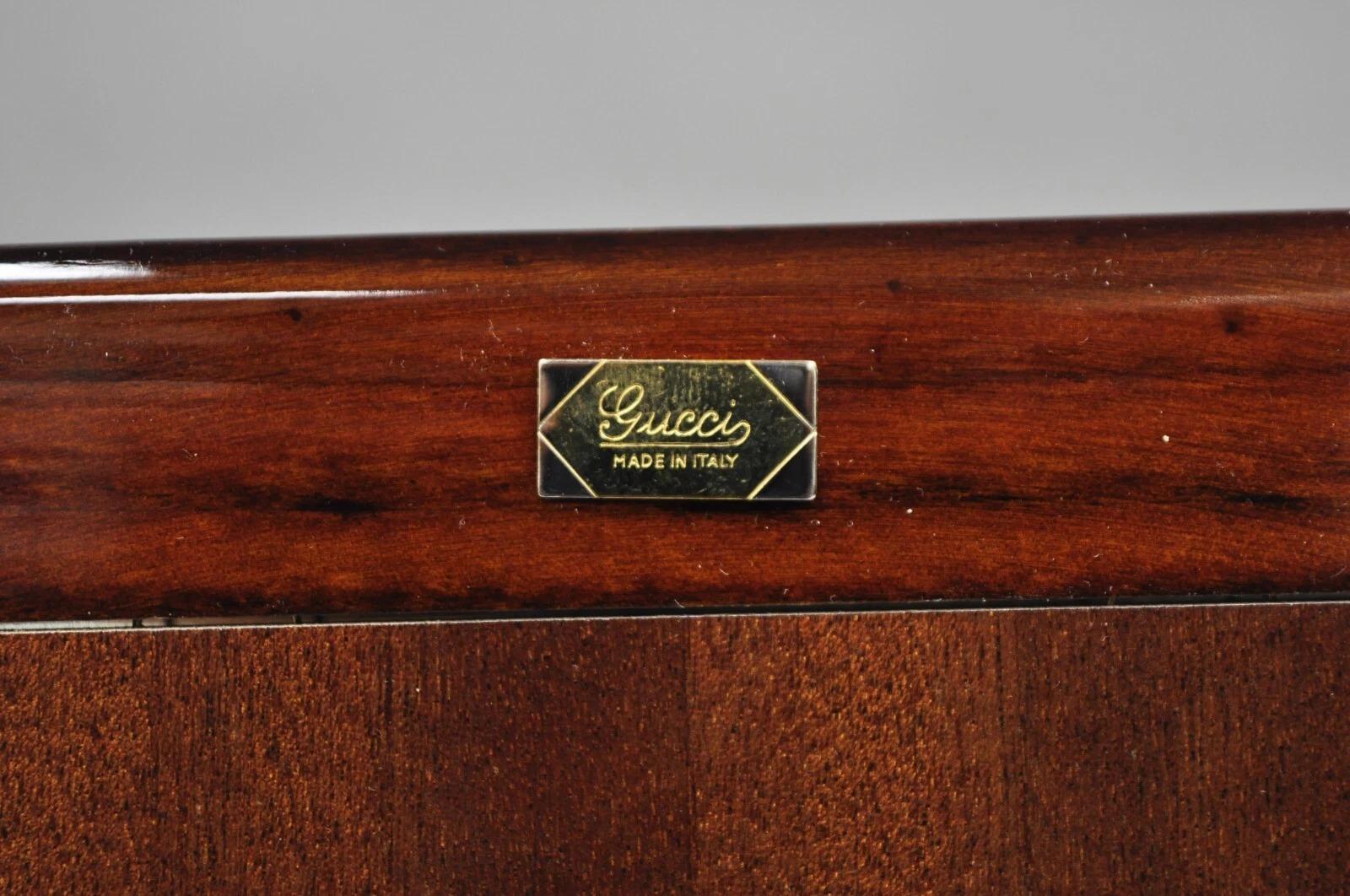 Vintage Gucci Italien gebürstet Silber Gold Double G Monogram Fotorahmen (20. Jahrhundert) im Angebot