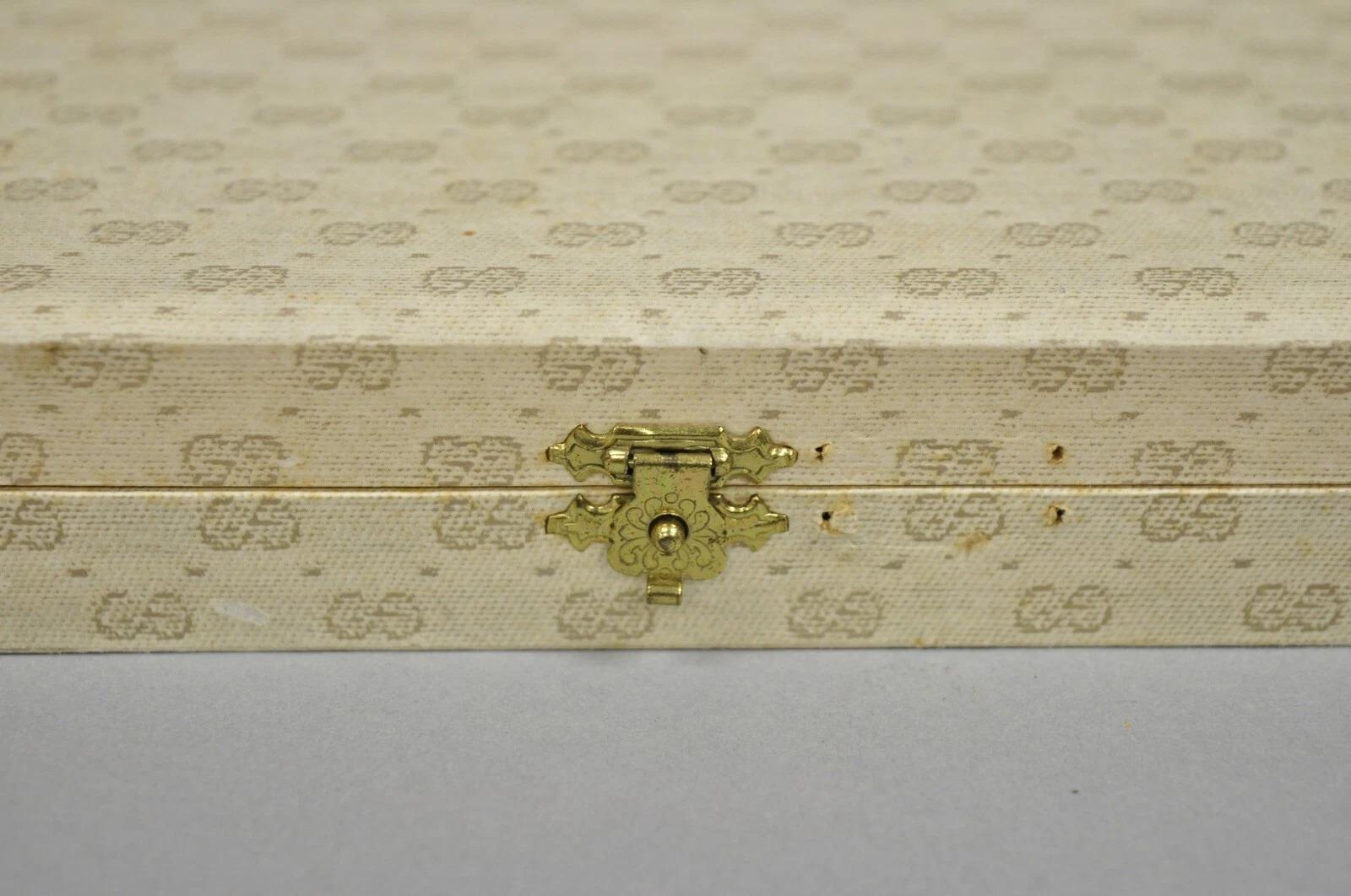 Vintage Gucci Italien gebürstet Silber Gold Double G Monogram Fotorahmen im Angebot 1