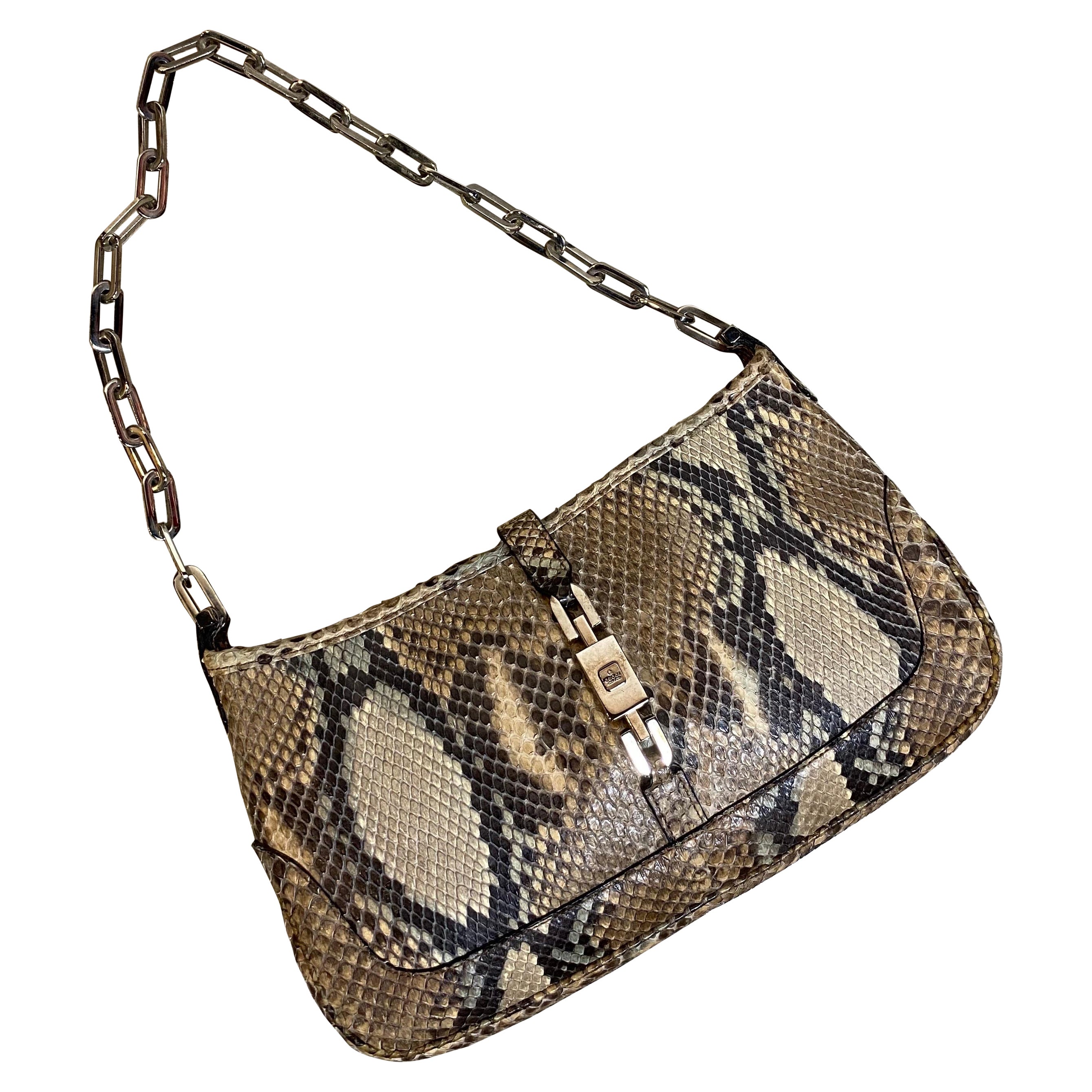 Vintage Gucci Jackie bag, in python For Sale