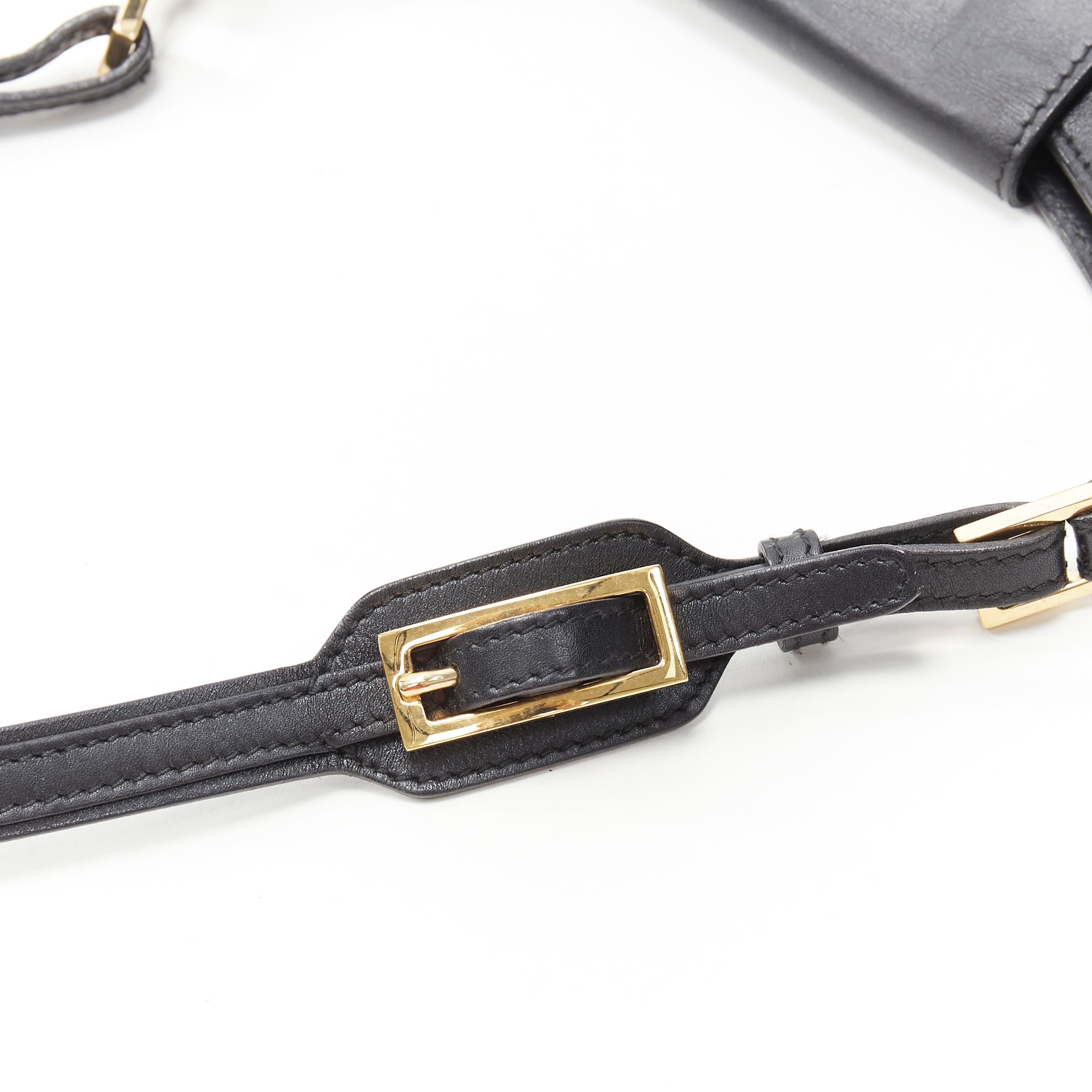 Women's vintage GUCCI Jackie black canvas leather gold horse bit lock shoulder hobo bag
